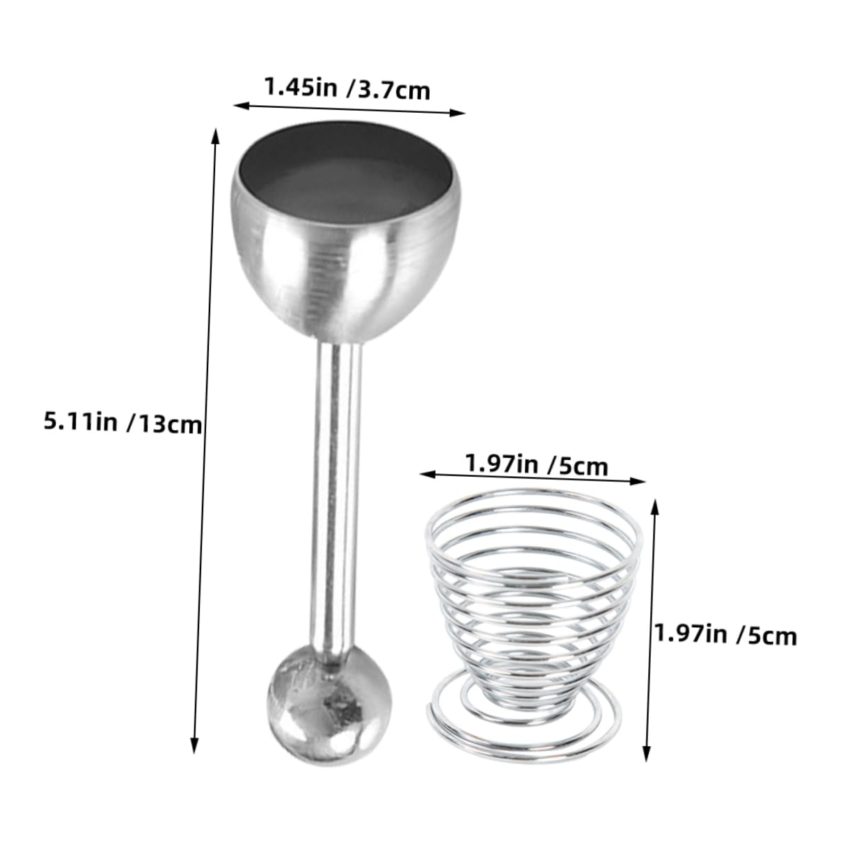 VALICLUD 2pcs Stainless Steel Eggs Cracker Tool With Boiled Egg Holder Shell Separator Remover For Baking And Cooking Kitchen Gadget