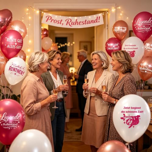 30 Pièces Décoration Retraite,Ballons Retraite,Décoration Entrée Femme Hommes,Cadeau Retraites Pour Fête De Retraites,Roirée d’adieu Et Fête De Départ (Rose) – vue 4