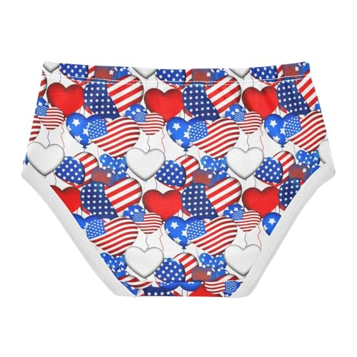 Joisal Cotton Toddlers Underwear Floral Heart Balloon Patriotic America Cute Panties Girl Fancy Kids Briefs Undies 2t2