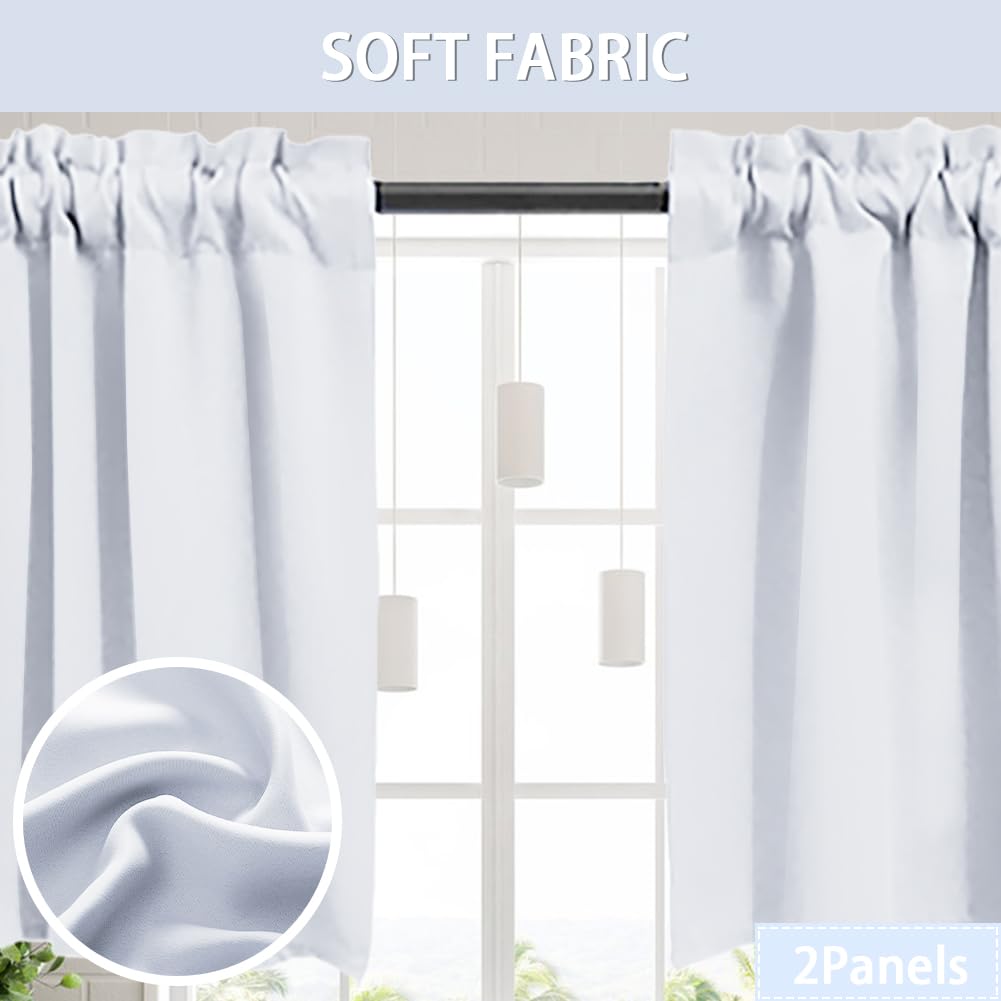 Meioro Scheibengardinen 2er Set | Sichtschutz Vorhänge Für Kleine Fenster (76x91 Cm) | Weiße Halbvorhänge Für Küche & Wohnzimmer