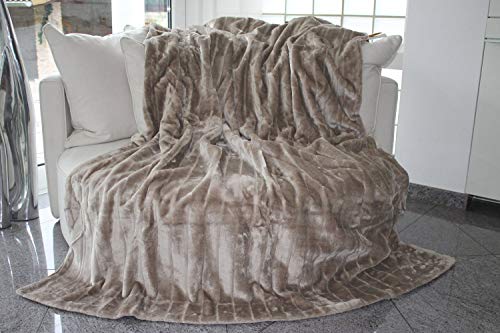 Plaid imitation fourrure 180x220 grand format couverture chaude