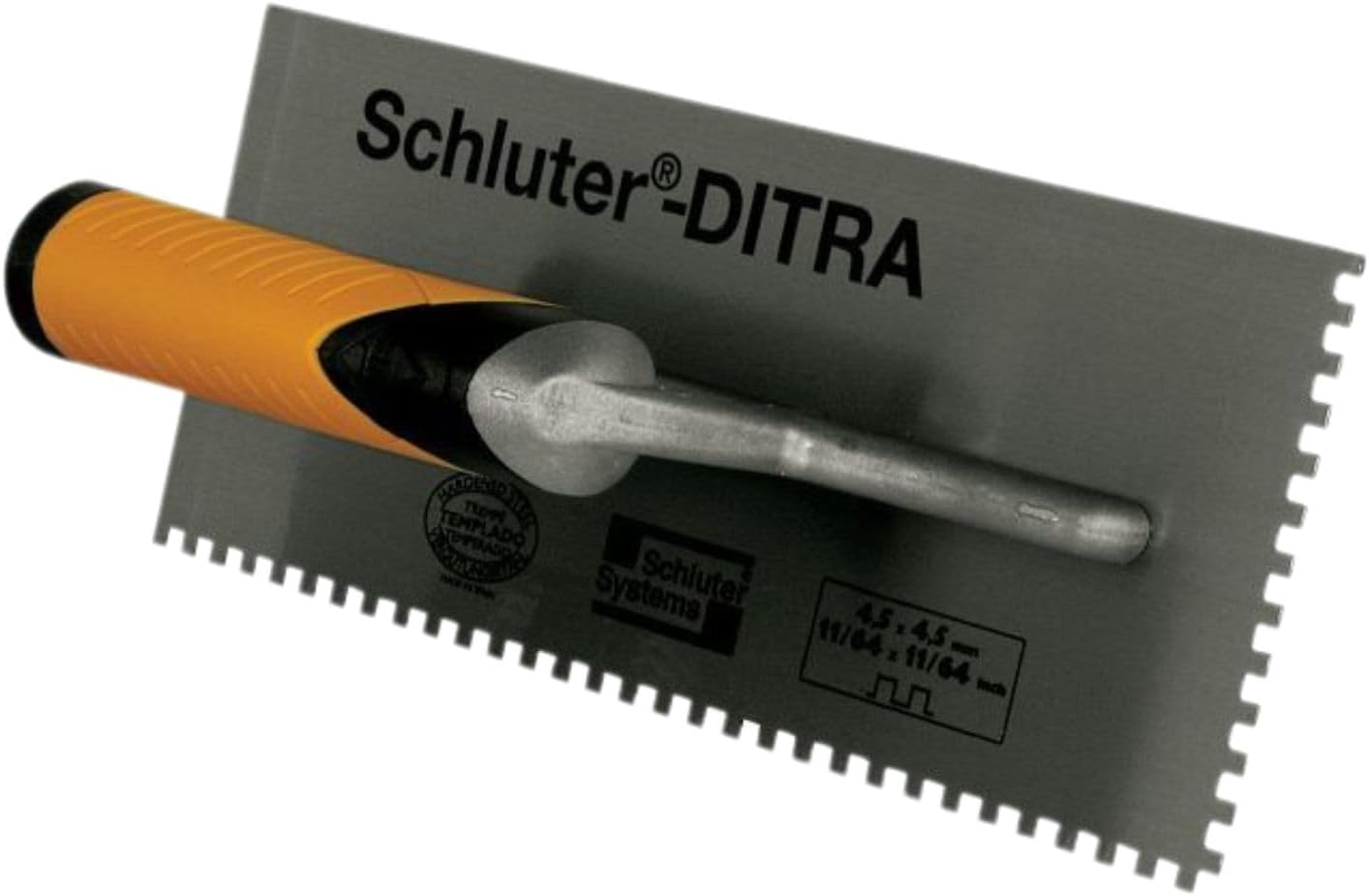 Ditra Square-Notch Trowel - Ideal for Installing Ditra, Kerdi, and Ditra-Heat - 11/64" X 11/64", 1-Pack - TRL-DIT