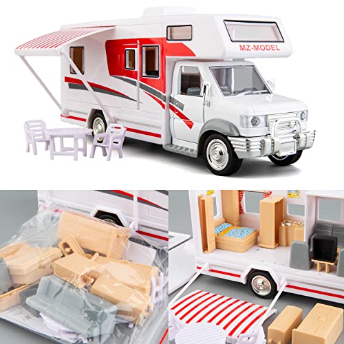 BDTCTK Modelo de Motorhome de Lujo 1:28 DIY Rojo miniatura 2