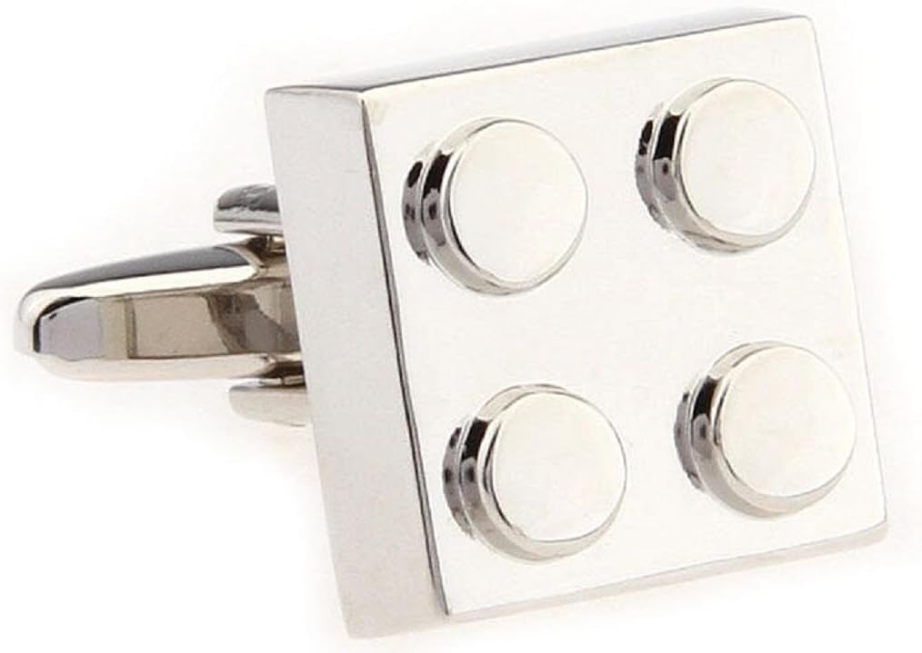 Building Block Pair of Cufflinks in a Presentation Gift Box & Polishing Cloth