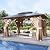 Aoxun 10'x12' Hardtop Gazebo, Aluminum Frame Permanent Pavilion, Outdoor Polycarbonate Gazebo, Double Roof Canopy, and LED Outdoor Waterproof Hanging Lights