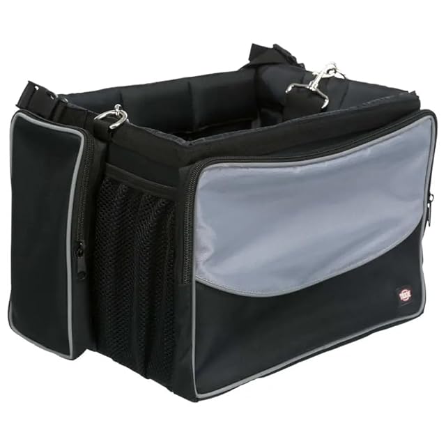 Foto 4 de 8 de Trixie Caja Frontal para Bicicleta, 41 x 26 x 26 cm, Negro/Gris, 2,82 kg, para Perros