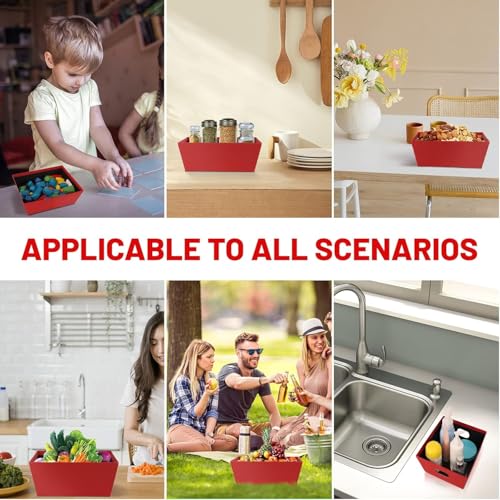 Geschenkkorb Leer Pappe, Geschenkkörbe Leer Groß – Weihnachten Geschenkbox – Geschenkverpackung Box für Valentinstag Geschenke [5er-Pack Rot]