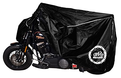 Nuzari Heavy Duty Motorcycle Cover - Motorcycle Covers Waterproof Outdoor Storage - Motorcycle Cover Waterproof Outdoor - Dirt Bike Covers (Black, Extra Large) - Thumbnail 3