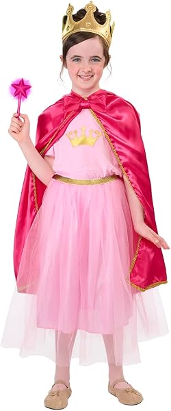 Rubies DISFRAZ REINA FANTASÍA INFANTIL para niña, talla XXS, Capa con capucha, corona, camiseta, falda larga, varita, para Carnaval, Navidad, Fiestas y Cosplay