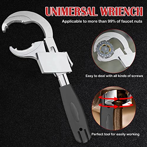 Double-Ended Adjustable Wrench Set, Universal Wrench Spud With Replacement Head, Crescent Wrench Multifunctional Plumbing Wrench For Valves, Faucets, Pipes, Home Accessories #TOP2
