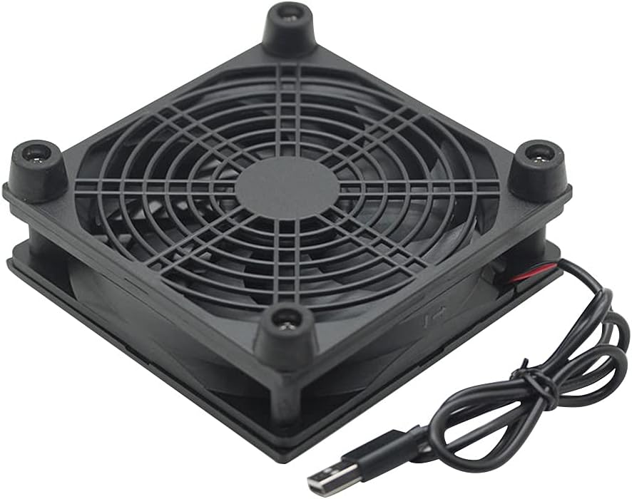 5V Router Fan TV Box Cooler 120mm PC DIY W/Screws Protective net Silent Desktop