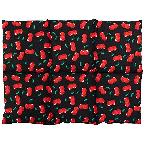 Cojín térmico para la espalda (calor y frio) - Saco térmico de semillas (40x30cm cherry-black con 6 compartimientos, huesos de cerezas)