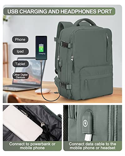 VGCUB Large Travel Backpack Women, Carry On Backpack School Bag laptop backpack for Women G-dark Green, M, Big (516209) - Image 4