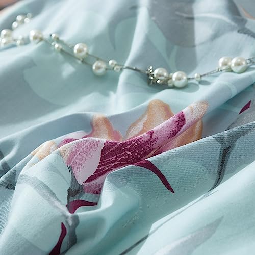 Eavd Blue Flower Duvet Cover Twin Soft 100% Cotton Garden Flower Bedding Set With 2 Pillowcases Chic Elegant Flower Comforter Set For Girls With Zipper Closure #TOP6