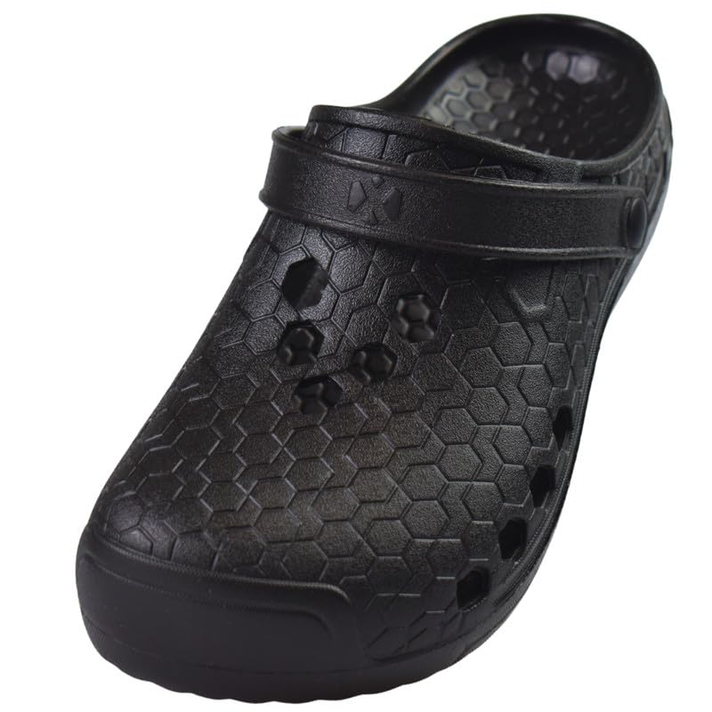 APREGGIO Sabots de Jardin pour Homme en EVA - Noir, Taille 48 EU - Chaussures en Caoutchouc légères - Sabots pour Le Jardin, Les Loisirs