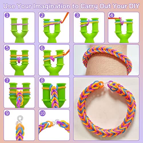 Teselife 1800+ Loom Band Kit, 28 Colours Rubber Loom Bands Refill Starter Set with 204 Accessories in Storage Case for Kids Bracelet Making Set, Birthday Gifts for 4 -15 Years Old Girls Boys