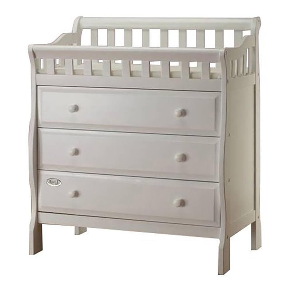 Pemberly Row Modern New Zealand Pine Solid Wood Changing Tables in White