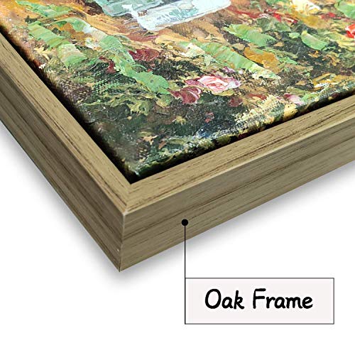 Sd Soft Dance Framed Coastal Canvas Oil Painting - Hand Painted City Artwork With Textured Wall Art For Living Room (36'' X 24'' X 1 Panel) #TOP4