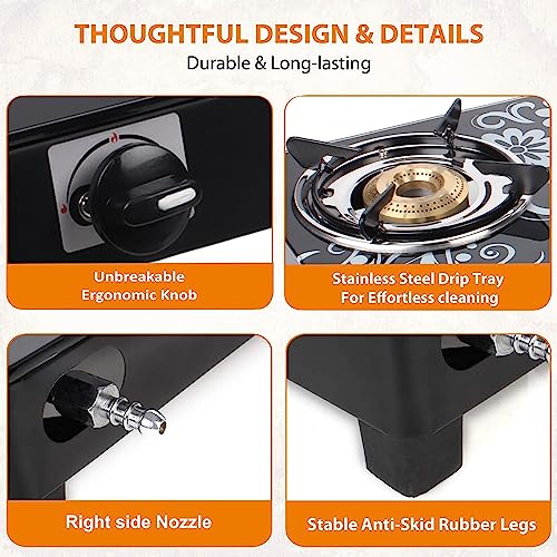 Khaitan 3 Burner BPJio Digital Toughened Glass LPG Gas Cooktop, Manual Ignition Gas Stove with