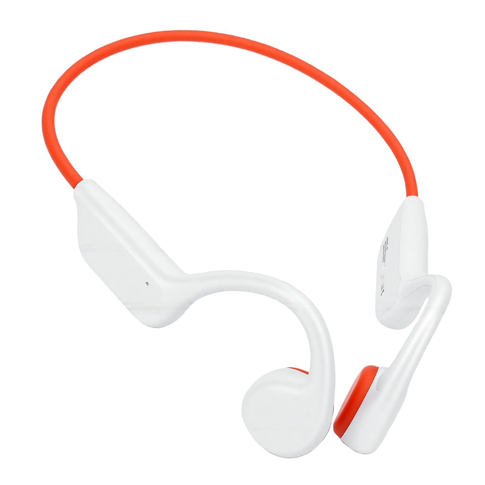 Goshyda Cuffie a Conduzione Ossea, Auricolari Bluetooth Impermeabili IPX8 per il Nuoto, con Lettore MP3 da 32 GB, per Allenamenti Sportivi e di Corsa (Bianco Arancio)