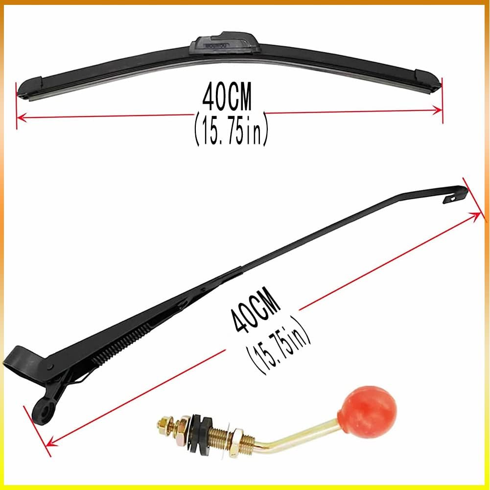 Universal UTV Manual Windshield Wiper – 16" Blade, 18" Arm – Fits Can-Am X3, Honda Pioneer, Kawasaki Teryx, Polaris RZR, Yamaha Rhino