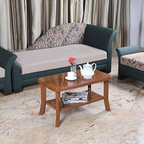 Image of Cello Oasis Coffee Table /Tea Table /Teapoy for living room, Home, Drawing Room, Outdoor| 3 Year Warranty | Sadalwood Brown Colour
