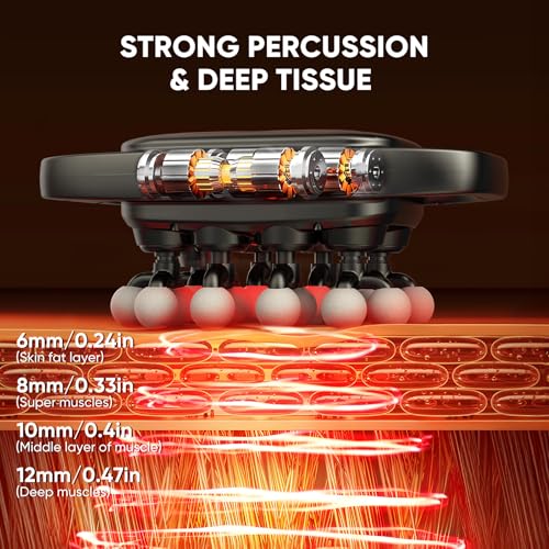 Image of 20-Head Massage Gun, 3 Modes and 30 Speed Levels | 20-head wide coverage, quiet 35 dB operation, Type-C charging, and up to 6 hours of cordless use for full-body relaxation.