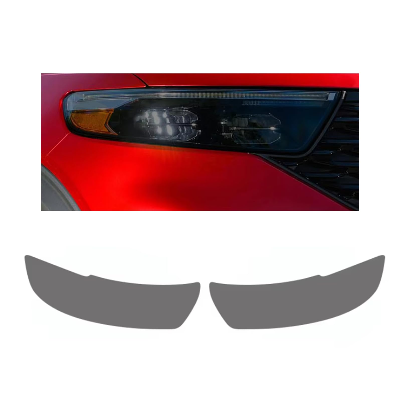 Headlight Film for Ford Explorer 2020-2024, 1Set Transparent/Smoke Black Car Headlight TPU Protective Film