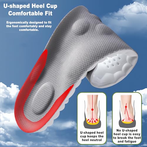 Image of Cloud Soles Memory Foam Insoles for Men /Women - Arch Support Shoe Inserts with Acupressure Massage Foot Pain Relief & Fatigue Reduction for Sports /Running(US-Unisex-8-8.5)