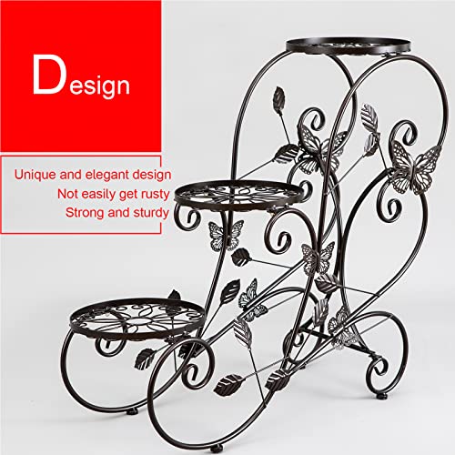 Hlc 3 Tier Metal Garden Plant Stand Flower Pot Plant Holder Display Rack For Indoor Outdoor Use,Metal Flower Stand With 3 Flower Pot For Patio, Living Room,Corner Balcony And Bedroom #TOP1