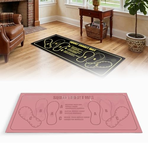 Pilates Squat Guide Mat with Foot Position Markers, Professional Lightweight Non-Slip Squat Mat for Home Gym, Travel, and Full-Body Training (G)