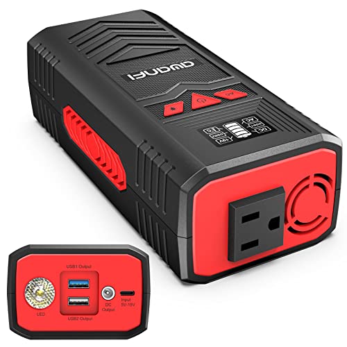 AWANFI Portable Laptop Charger with AC Outlet, 97Wh/100W Laptop 27000mAh External Travel Battery Pack with LED Flashli