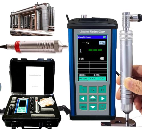 VTSYIQI Digital Ultrasonic Hardness Tester Ultrasonic Durometer with 10kgf Probe Maximum Roughness Test Surface Ra<15um Accuracy ±2 USB Interface ASTM-A1038 Standard