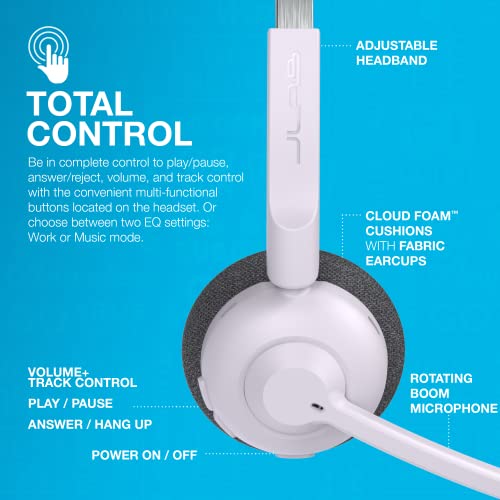 JLab Go Work Pop Wireless Headsets with Microphone, 50+ H Bluetooth Computer Headset, Multipoint Connect - Image 4