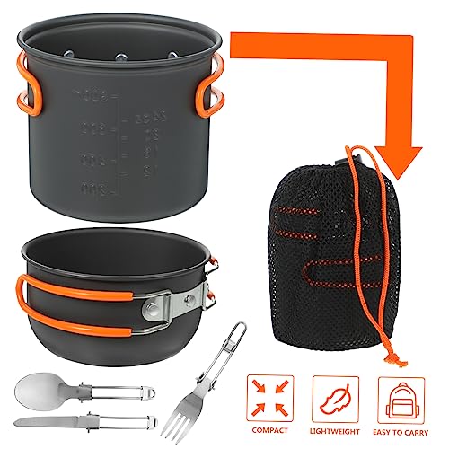 BESPORTBLE Person Camping Cookware Kit Cookware Set Stew Pot Frying Pan Plates Cups Lightweight Easy to Store - Image 9