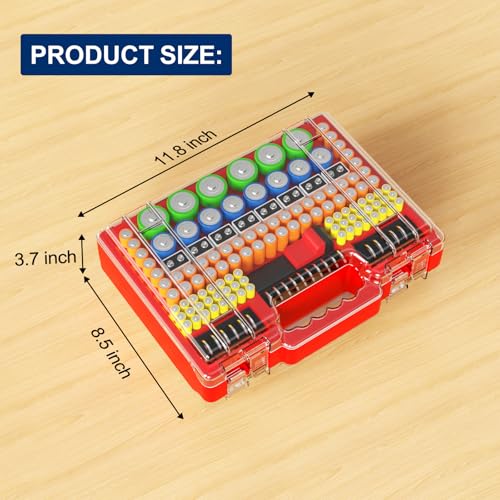 Caja organizadora de pilas Molutsody con probador - 40% descuento