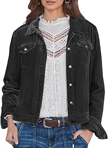 futurino Women's Solid Long Sleeve Velvet Jacket Cardigan Coat with Pocket Coat Future Women's Solid Long Sleeve Velvet2