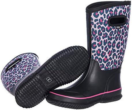 WTW Mid Calf Rain Boots for Women - Waterproof Insulated Neoprene Muck Boots Outdoor Hunting Garden Boots