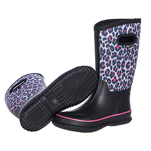 WTW Womens Mid Calf Rain Boots - Waterproof Insulated Neoprene Rubber Boots Mud Outdoor Hunting Garden Boots