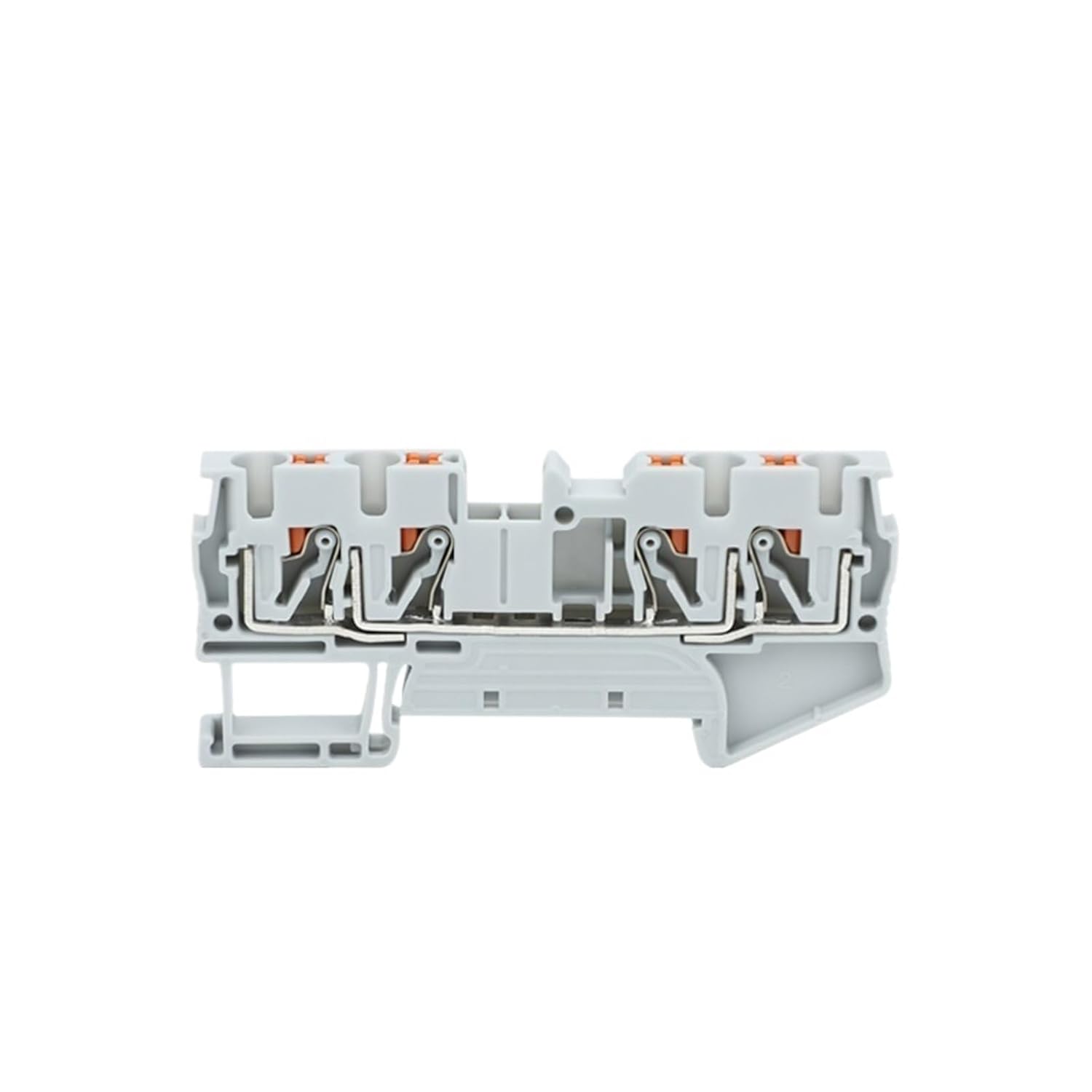 PT4-QU Push-in 4 Conductor Double Wire Electrical Connector Din Rail Terminal Block 10Pcs(PT4-QU Gray)
