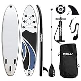 🚣🏻【HINCHABLE Y PORTÁTIL】Inflado rápido, y mochila de transporte significan que puede llevar su paddle surf hinchable a cualquier parte, el inflador tiene medidor de presión, en la parte superior tiene el nivel donde puedes ver la presión de la tabla, el max presión de aire es 15 PSI.Tiempo de garantía: tres meses