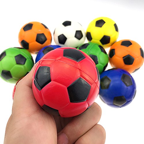 Akusety Mini Sports Stress Balls Soccer Balls Fun, 12-Pack Foam Ball 2.5” Relaxable Stress Relief Squeeze Balls #TOP1