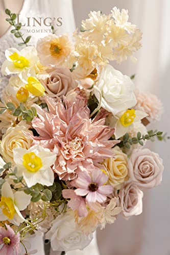 Lings-Moment-Artificial-Greenery-Stems-Box-Set-31pcs-with-8-Kinds-of-Faux-Greenery-Picks-for-DIY-Bridal-Bouquets-Wedding-Floral-Arrangement-Table-Centerpieces-Nude-Yellow Lings Moment Artificial Greenery Stems Box Set 31pcs with 8 Kinds of Faux Greenery Picks for DIY Bridal Bouquets Wedding Floral Arrangement Table Centerpieces Nude Yellow