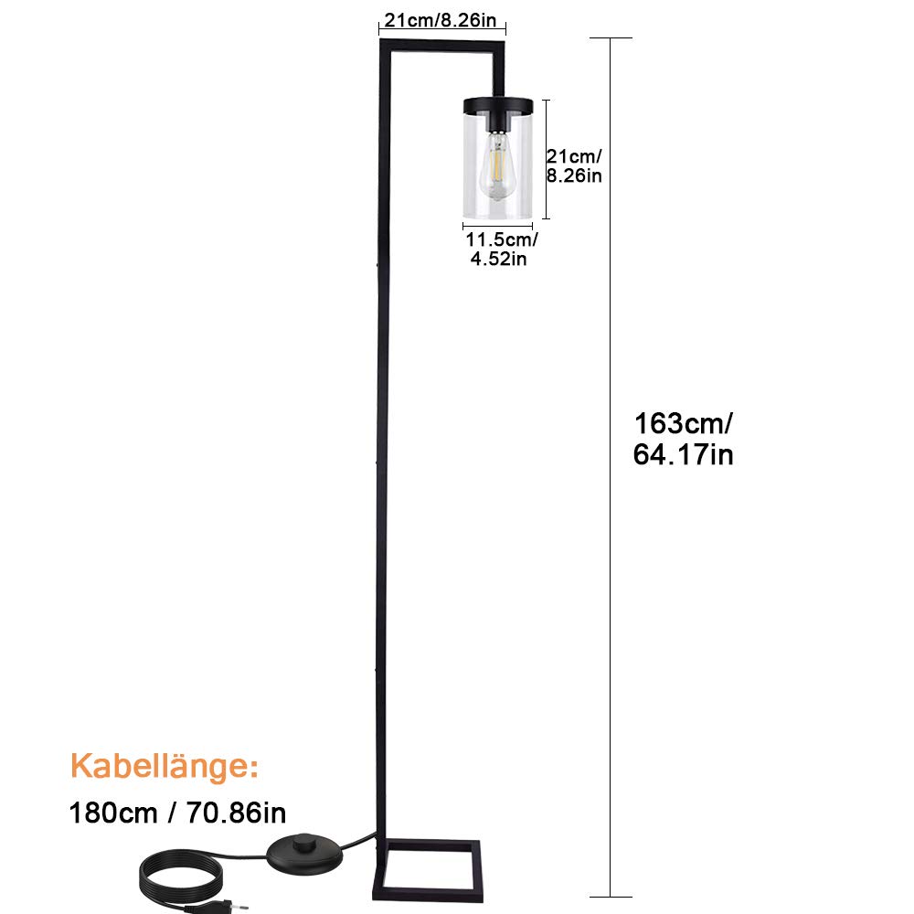 Depuley Lampada da terra a LED per soggiorno, E27, moderna, con 3 luci, stile vintage, cromata con interruttore girevole, supporto per lampada, stile retrò, per ufficio, camera da letto, divano studio