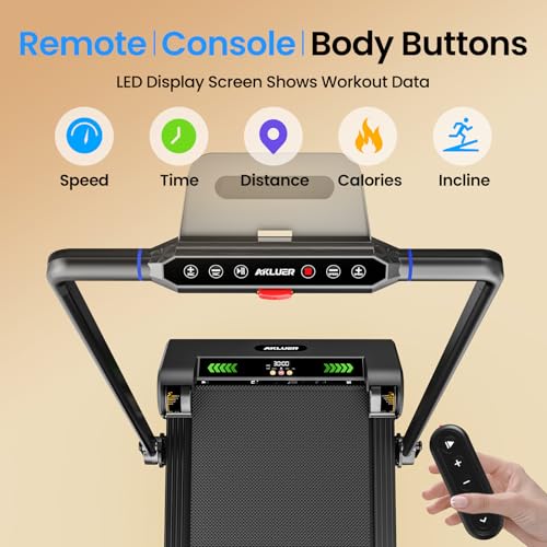 Image of FINEHORSE Walking Pad Treadmill with 13% Auto Incline, Under Desk Treadmill, 6-Level Incline Treadmills, 2.5HP Portable Treadmills for Home with 330LBS Capacity, LED Display, Remote Control