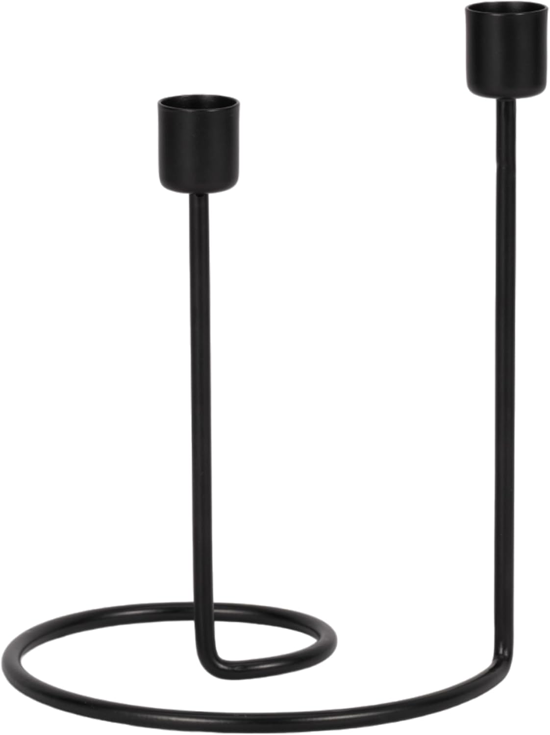 Decorative Taper Candle Holders for Living Home Decor – Swirl Candle Holder Centerpieces for Table, Office or Mantel – Metal Taper Candlestick Holders for a Warm Glow in Living Room - 8" Jet Black