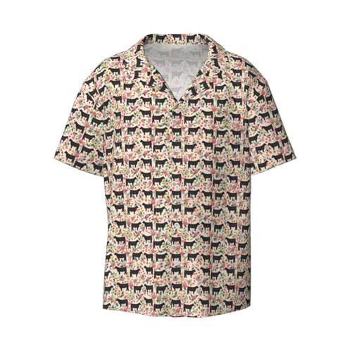 Chemise respirante imprimé bétail rouge à manches courtes idéale pour les aventures en plein air
