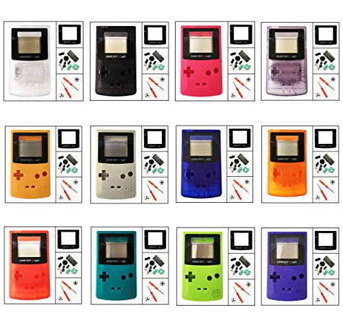 Ambertown Replacement Full Housing Shell Case Cover for Gameboy Color GBC (Clear Red)
