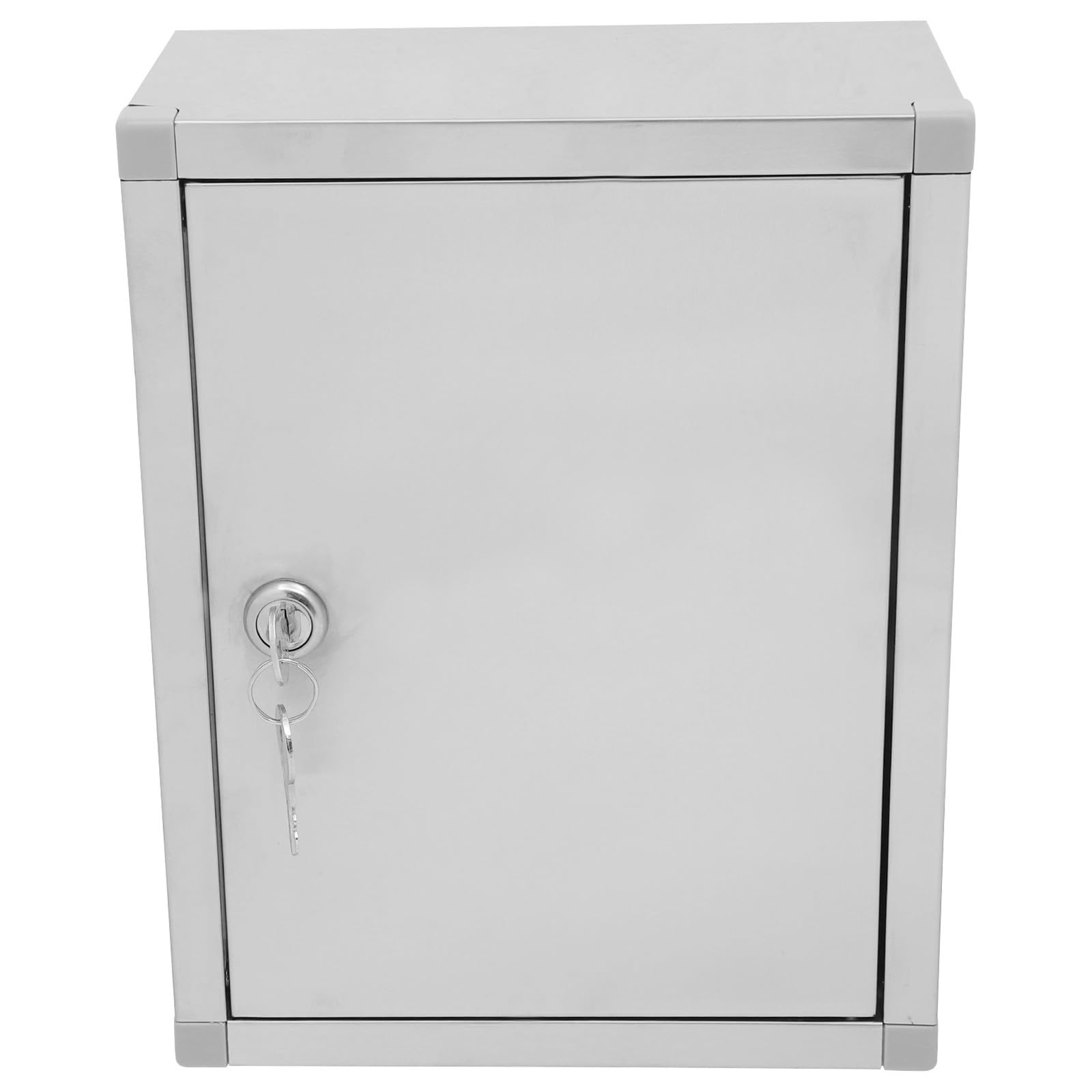COLLBATH Small Lockable Cabinet with Privacy Protection Stainless Steel Wall Mount Storage Box for Seeking Donations or Soliciting Employee Suggestions in Office or Meeting Rooms