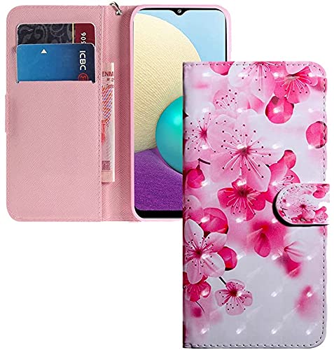 COTDINFOR Funda para Nokia 1 Plus Funda Protectora Efecto 3D Pintada de Piel Premium PU Shell con Magnético Cierre Titular de la Tarjeta a los para Nokia 1 Plus Pink Peach Flower Bx.